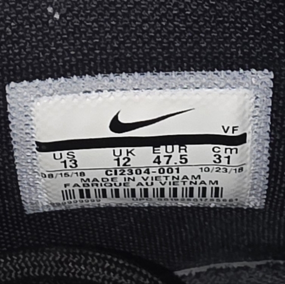 NIKE Air Force 1 Black Floral Lace Up Sneakers- Men\'s Size 13 #C12304-001 W/Bag main image 11